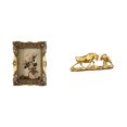 thumbnail image 1 of Marco de fotos,Marco de fotos ornamentado,marco barroco antiguo,Estatua de escritorio,Estatua decorativa de figura de lucha de toro y oso,Colección de esculturas de toros,decoración artesanal, 1 of 8