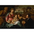 thumbnail image 3 of Circle of Titian 24x18 Black Modern Framed Museum Art Print Titled - The Holy Family with Saint John the Baptist and a Donor, 3 of 5