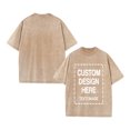 thumbnail image 4 of Custom T-Shirt with Your Image for Men Women, 230g Pure Cotton Washed Short Sleeve Tee Brown XL, 4 of 6