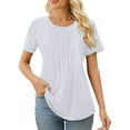 thumbnail image 2 of NANAIQ Women's Tops Comfort Color Short Sleeve Tops for Women Leisure Spring Tops for Women Classic Women's Tops, Tees & Blouses White XXL, 2 of 8