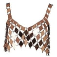 thumbnail image 1 of Sequined Crop Top Sleeveles Sparkly Glitter Tank Tops for Halloween Dance, 1 of 8