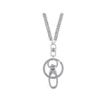 thumbnail image 2 of Lux Accessories Silver Tone Crystal Faux Rhinestones Key Holder Charm Necklace, 2 of 2