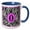 Blue/White, variant on 3drose, Monogram with O Initial Zebra Print Hot Pink, 15oz Mug