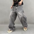 thumbnail image 3 of Mens Baggy Jeans Wide Leg Casual Jeans Vintage Hip Hop Denim Pants, 3 of 6