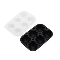 6.5x4.5in 6-Cavity Silicone Ice Ball Maker - BPA-Free Sphere Ice Mold for Whiskey/Cocktails, Freezer-Safe & Easy Release Tray (Black)​