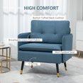 thumbnail image 4 of HOMCOM Accent Chair with Tufted Back Cushion and Steel Legs for Living Room, 4 of 10