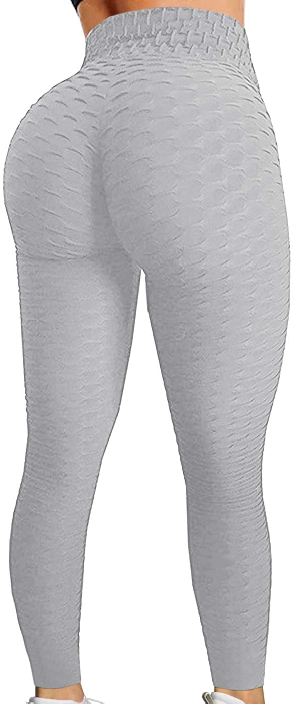 2 Pack Peach Lift Leggings for Women,Women's High Waist Yoga Pants Tummy Control Workout Ruched Butt Lifting Stretchy Leggings Textured Booty Tights 