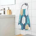 thumbnail image 3 of Yayeee 100% Cotton Hand Towels for Bathroom 16" x 28" Soft Absorbent Kitchen Towel, Blue White Geometric Patterns, 3 of 7