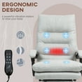 thumbnail image 3 of Vinsetto Vibration Massage Office Chair with Heat, Recining Back, Footrest, Microfibre Comfy Computer Chair, Light Gray, 3 of 9