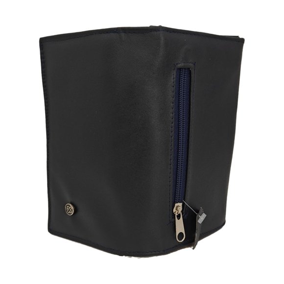 Cartera en Piel Vacuno FANA BOLSOS Lisa Azul Marino