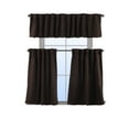 thumbnail image 2 of 3S Brother's Solid Linen Look Curtains Drapes Kitchen Valance Set of 3 Hanging Rod Pocket Window Valance Treatments Decorative Valances Tiers Café Curtains (Dark Brown 50"x14"Valance - 24"x40"Tiers), 2 of 6