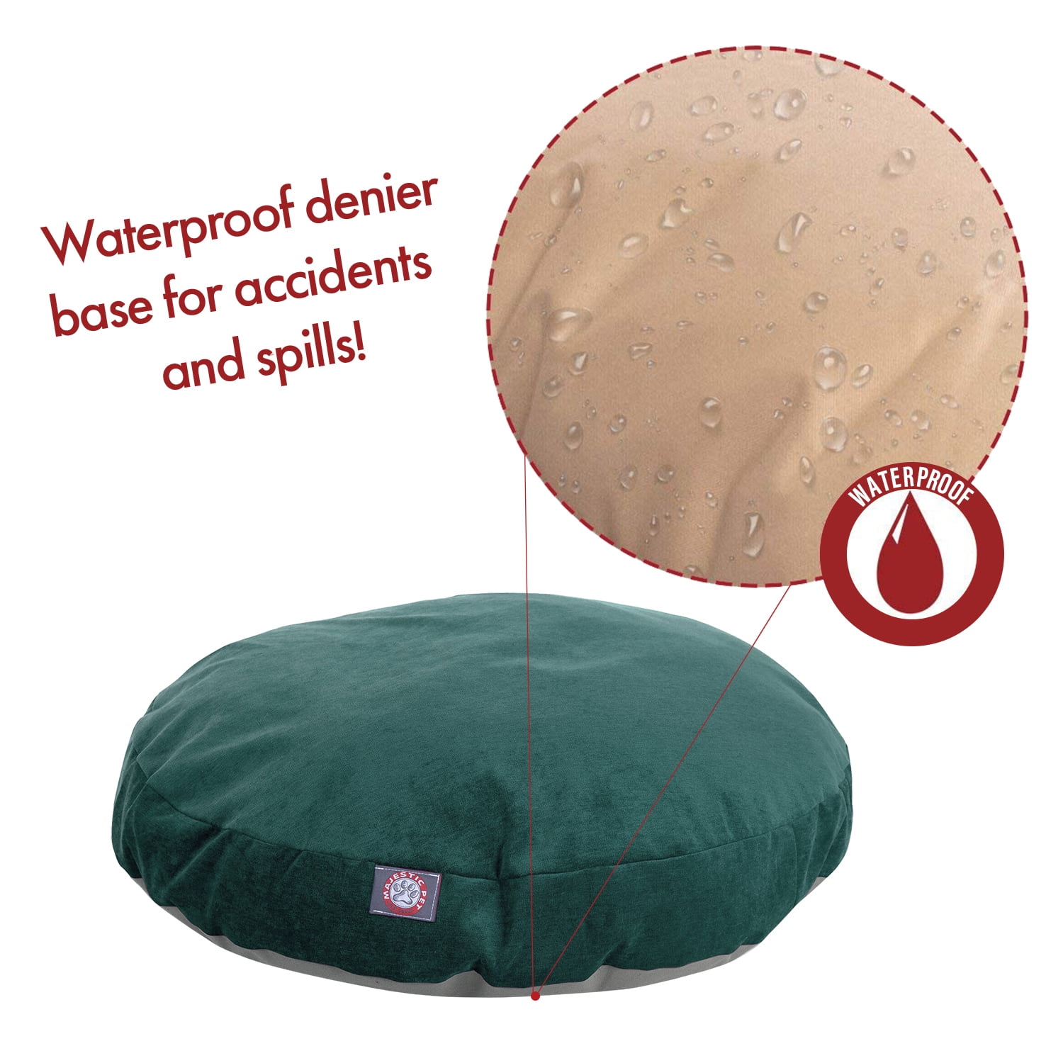 Majestic Pet Villa Round Dog Bed Velvet Removable Cover Marine Small 30" x 30" x 4"