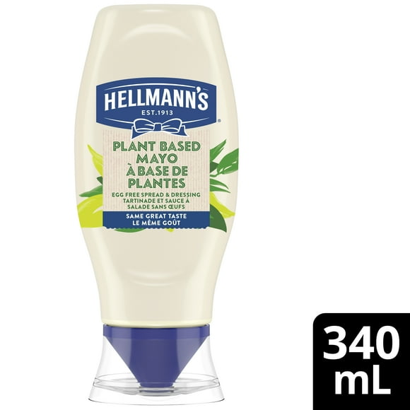 Hellmann's Egg Free Dressing & Sandwich Spread for vegan burgers and salads Plant Based 340mL, 340 mL Plant Based Spread & Dressing