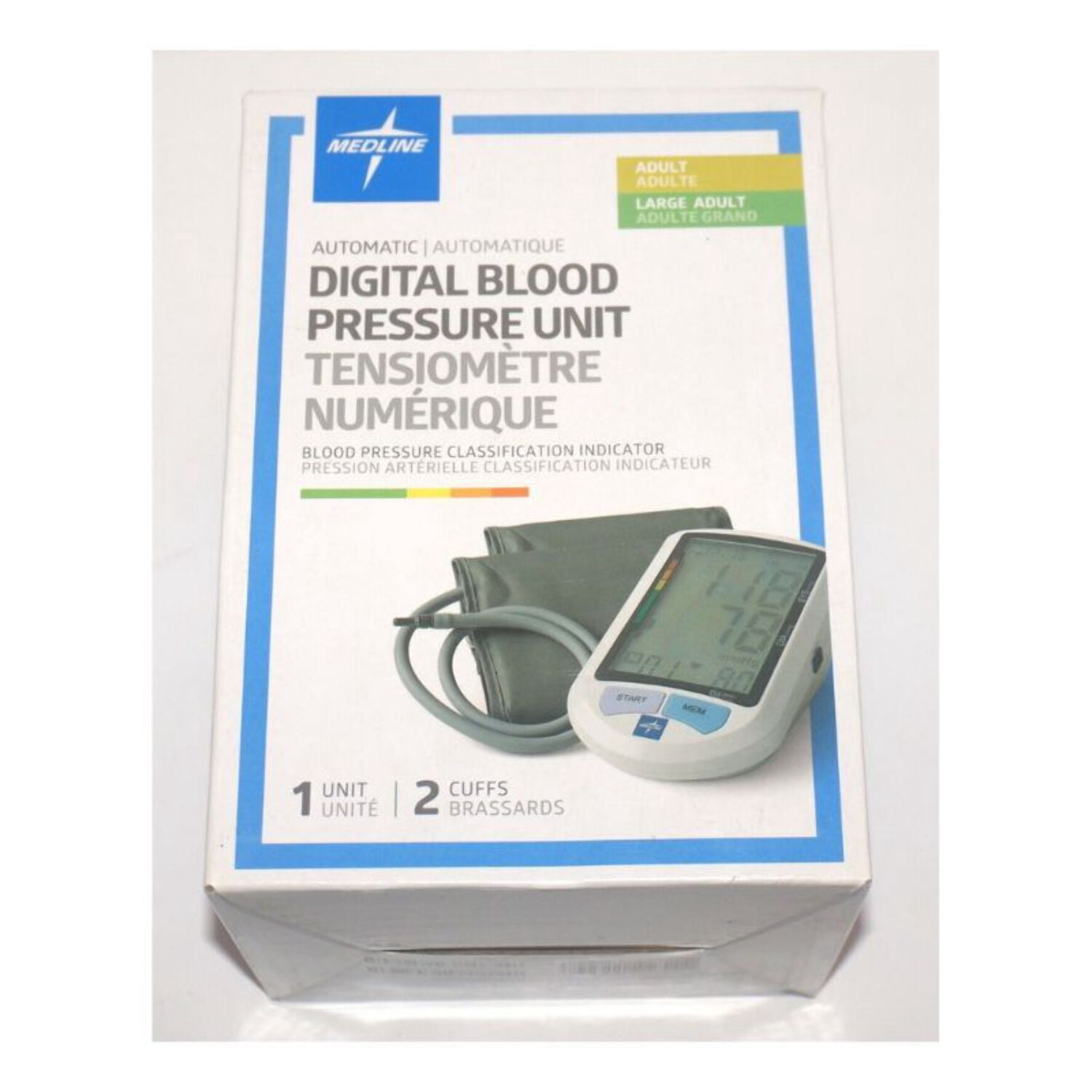 Medline Elite Automatic Digital Blood Pressure Monitor, Standard and Large Adult Cuff