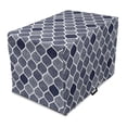 thumbnail image 1 of Abstract Dog Crate Cover, Vertical and Horizontal Shapes Stripes and Dots Dashes Mix Pattern, Easy to Use Pet Kennel Cover Small Dogs Puppies Kittens, 7 Sizes, Indigo and White, by Ambesonne, 1 of 6