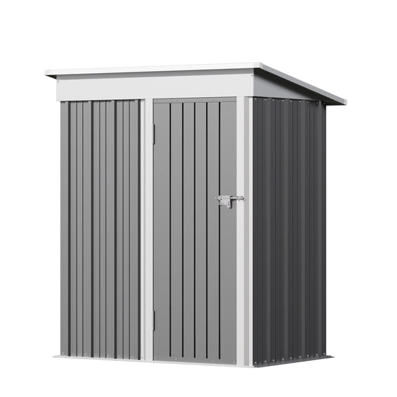 5x3 FT Outdoor Storage Shed with Window, Outdoor Waterproof Storage Shed Metal Garden Shed with Lockable Single Door,Weather Resistant Tool Storage House Shed for Garden,Backyard