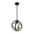 thumbnail image 6 of Hunter - Gablecrest 1-light French Oak, Medium Size Pendant Light, Dimmable, Transitional Style, Sphere Shaped, for Bedrooms, Dining, Living Rooms - 19093, 6 of 9