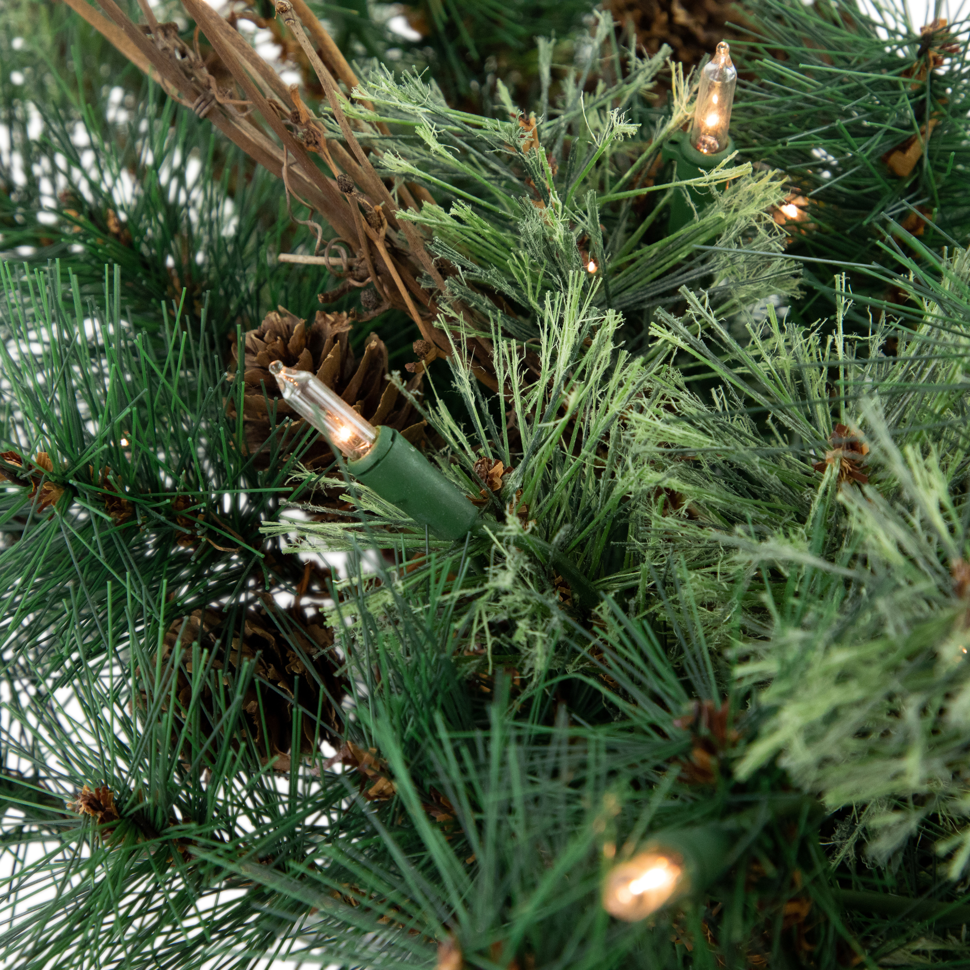 2' x 18" Pre-Lit Country Mixed Pine Artificial Christmas Wall or Door Tree - Clear Lights