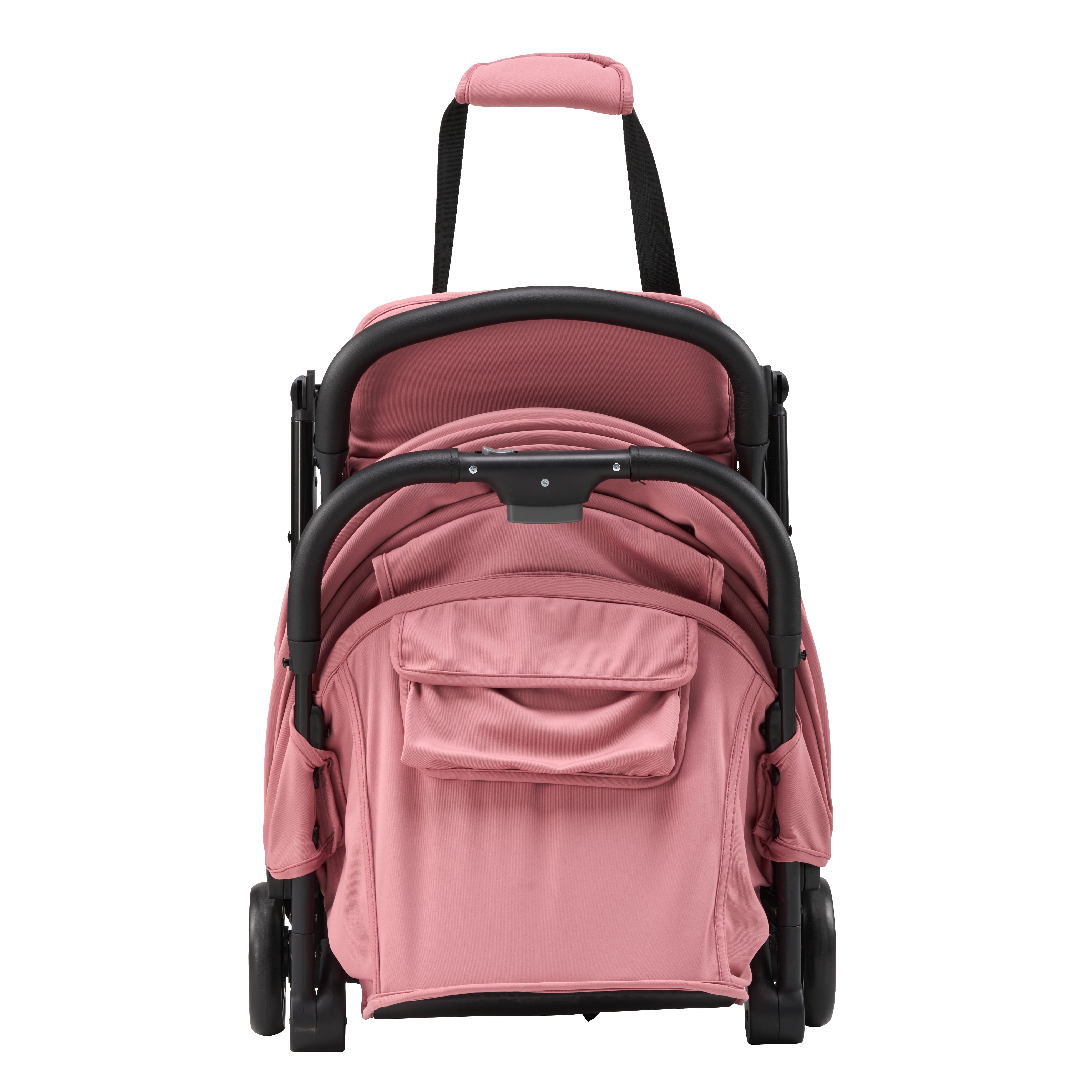 Parent's Choice Quick Fold Baby Stroller with Full-reclining Backrest, Compact and Lightweight Design for travel convenience, Dusty Rose, Pink