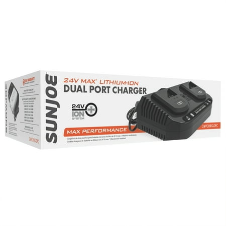 Snow Joe - 24V iON+ Dual Port Quick Charge Docking Station - Black