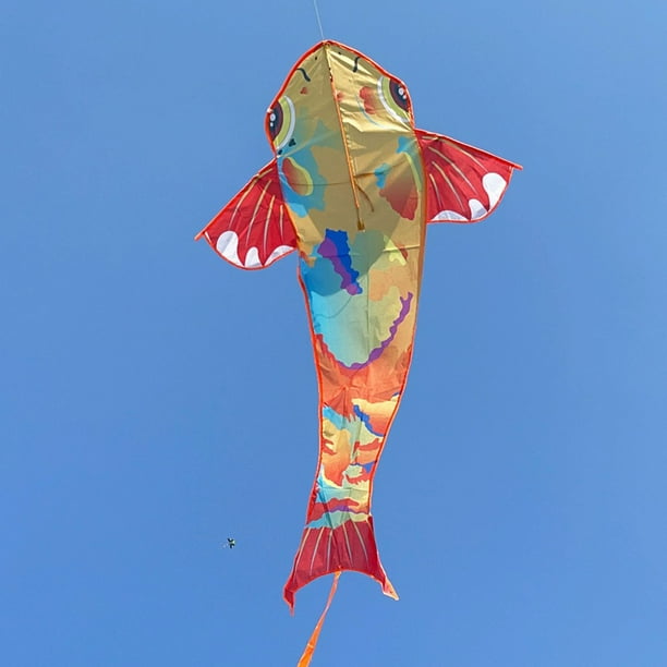 Orange Koi Fish Kite with Colorful Ribbon 90 Inches - Easy to Fly, Kite for  Adults and Kids 