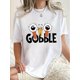 thumbnail image 1 of Camiseta informal de cuello redondo para mujer, tejido de punto de algodón con elasticidad media, estampado animal, manga corta con estampado gráfico de pavo divertido y creativo para todas las estaci, 1 of 7