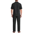 thumbnail image 3 of GENTS BLISS Men 2 Piece Set Linen Outfit Casual Short Sleeve Button Down Shirt and Linen Pants, 3 of 10