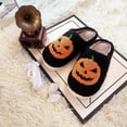 thumbnail image 4 of Pumpkin Plush Slippers, Women's/Men's Warm House Slides, Indoor Use, 4 of 7