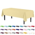 thumbnail image 1 of Exquisite Light Yellow Plastic Tablecloth Cover - 54" x 108" - Heavy Duty - Disposable - Single Count, 1 of 6
