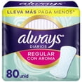 thumbnail image 1 of Protectores Diarios Always Diarios Regular Con Aroma 80 pzas, 1 of 5