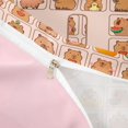 thumbnail image 4 of meiyoeat meiyoeat Funny Animals Capybara Bedding,Cartoon Checkered Initial J Duvet Cover Full,Pink Reversible,3pcs,1 Duvet Cover and 2 Pillowcases, 4 of 6
