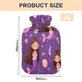 thumbnail image 3 of 2L Hot Water Bottle with Soft Velvet Cover PVC Hot Water Bag for Pain Relief Long-Lasting Warmth Cute Pink Mermaids, 3 of 8