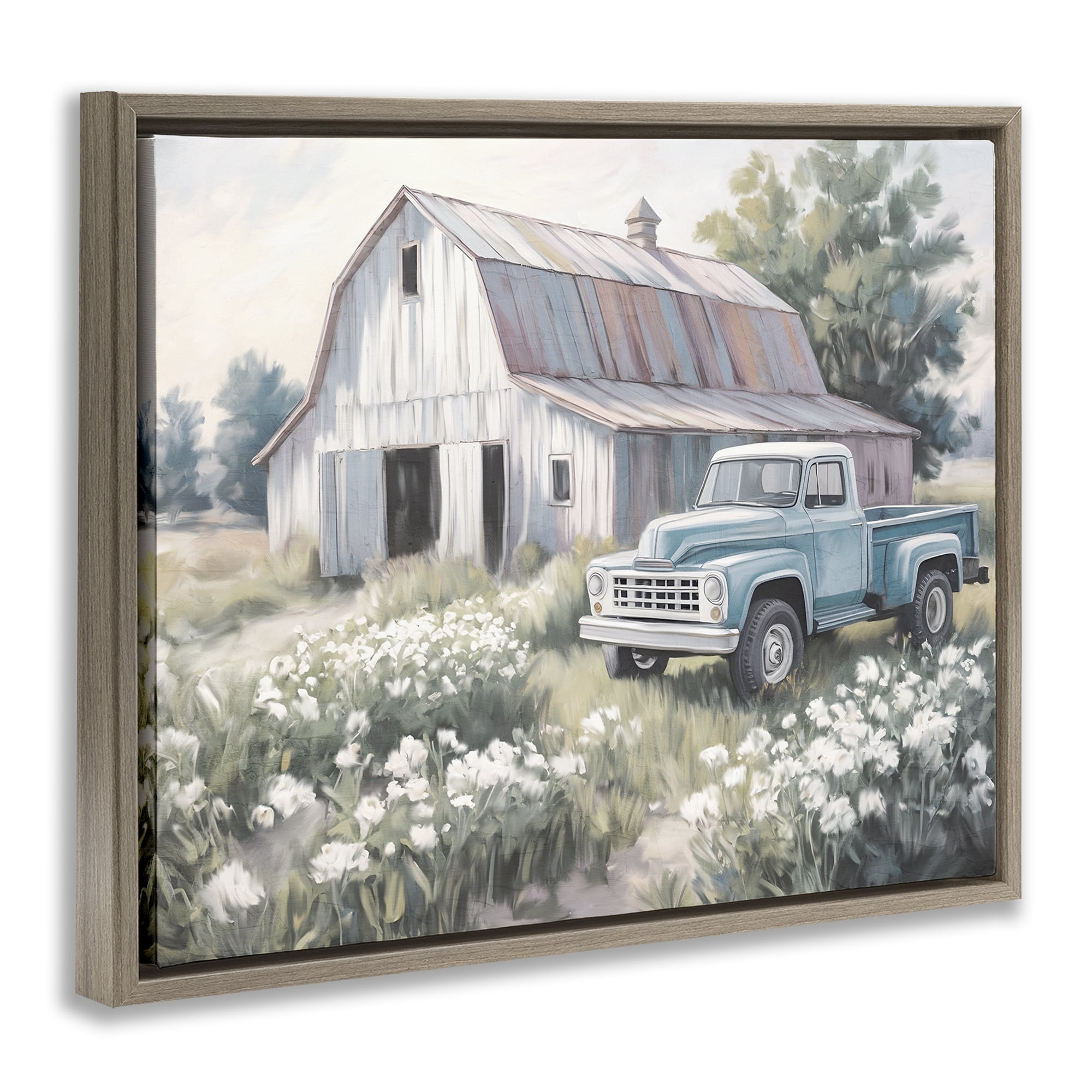 Stupell Industries Pastoral Farm Dreams Brown Framed Floater Canvas Wall Art, design by Kim Allen