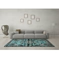 thumbnail image 3 of Ahgly Company Indoor Square Persian Light Blue Traditional Area Rugs, 8' Square, 3 of 4