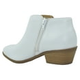 thumbnail image 3 of Soda Women Small Short Heel Ankle Boots Side Zipper Booties Faux Leather MUG-S White PU 7, 3 of 3