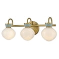 thumbnail image 2 of 85593LCB-SF Lark Lucy - 21W 3 LED Medium Bath Vanity-9.5 Inch Tall and 25 Inch Wide-Lacquered Brass/Sea Foam Finish, 2 of 8