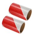 thumbnail image 1 of Unique Bargains Ruban Réfléchissant, 2 Rouleaux 6 Pouces x 10 Pieds Ruban Adhésif Étanche pour Remorques, Rouge Blanc, 1 of 6