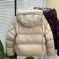 thumbnail image 4 of jtjvou Women's Winter Cropped Puffer Jacket with Hood Waterproof Short Warm Quilted Jacket Puffy Coat Outerwear Beige XL, 4 of 4