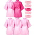 thumbnail image 1 of Albornoz Kimono de seda satinada para niñas, albornoz de 6/1 piezas para fiesta de Spa, con flores, suministros para cumpleaños, 1 of 4