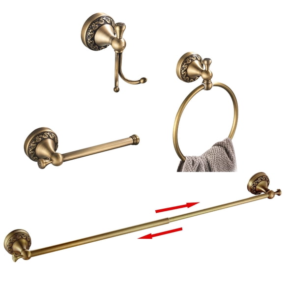 Set de accesorios de baño BATHSIR de latón envejecido, 4 piezas