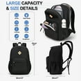 thumbnail image 3 of DAKIMOE Travel Backpack for Women Men Laptop Backpack with Computer Compartment Waterproof Large Capacity Wear Resistant Scratch-proof for Travel College Bussiness School, Black, 3 of 9