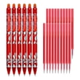 thumbnail image 2 of JUMNUYCUH 6Pcs Erasable Pens, 0.5mm Fine Point Red Gel Ink Pens with 20 Pen Refills, Retractable Smooth Writing Pens for Journaling, Drawing and Note Taking, Office Supplies, Classroom Must Haves, 2 of 9