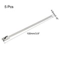 thumbnail image 2 of 0.18" x 3.9" Stainless Steel Exhaust Wrap Multi-Purpose Locking Cable Metal Zip Ties 5 pcs, 2 of 5
