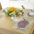 thumbnail image 4 of Ambesonne Vintage Place Mats Set of 4, Dahlia Flower Bohemian, Standard Size, Purple Khaki, 4 of 6