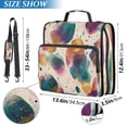 thumbnail image 3 of Water-Resistant 3-Ring Binder Organizer with Multiple Pockets Zipper Binder Bag for Office Teal and Orange Abstract Shapes, 3 of 8