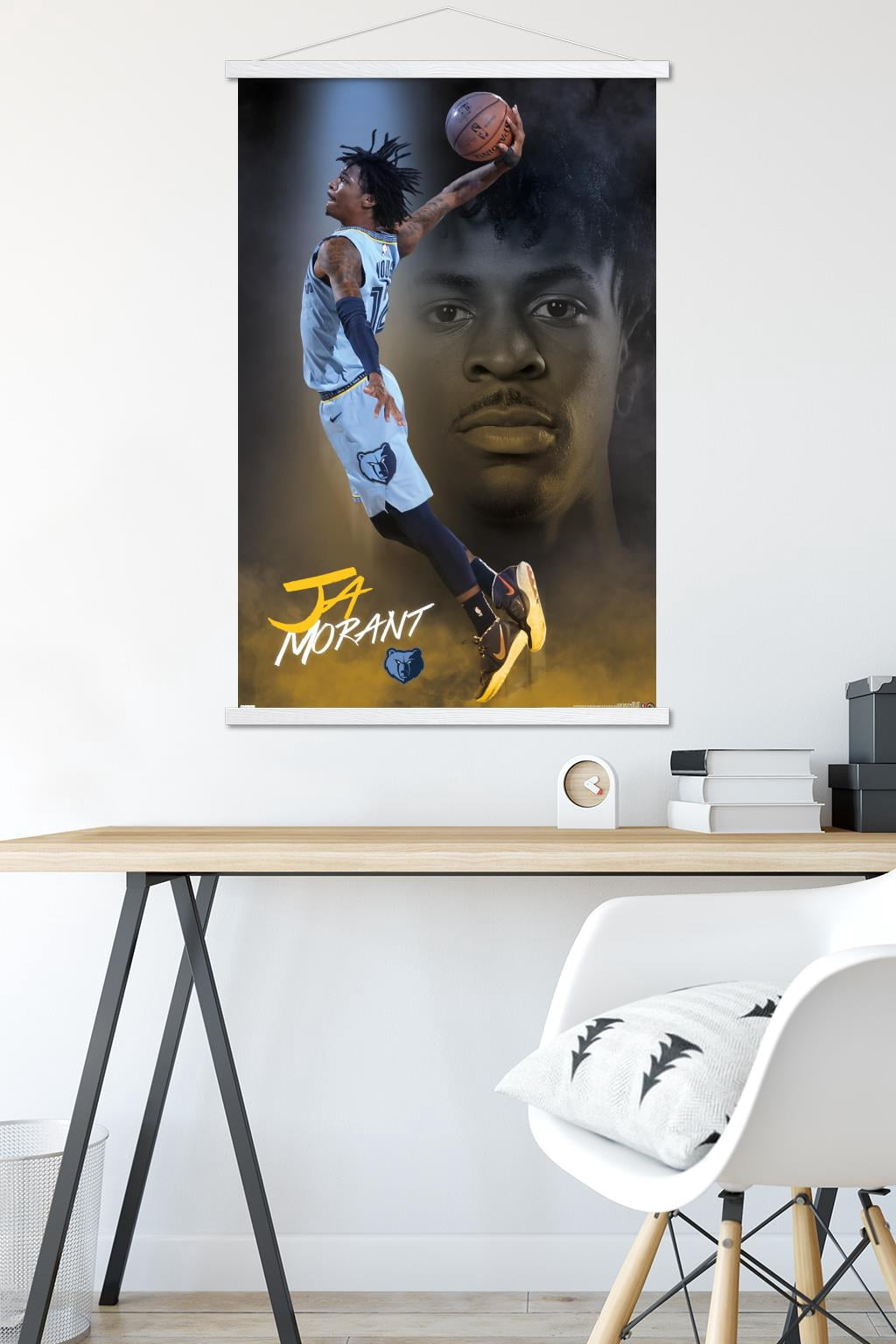 NBA Memphis Grizzlies - Ja Morant 20 Wall Poster with Wooden Magnetic Frame, 22.375" x 34"
