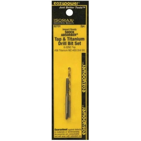 

Eazypower 82731 Shock Absorber Tap & Titanium Drill Bit Set 6-32Nc #36