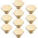 thumbnail image 1 of Perillas de latón macizo, perillas hexagonales, perillas y tiradores para gabinetes de zapatos, manijas hexagonales de oro cepillado para armario, aparador, cajón, manijas de puert, 1 of 5