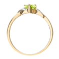 thumbnail image 4 of 9ct Gold Jewelco London 1pts Diamond Heart 0.53ct Peridot Heart Engagement Ring, 4 of 7
