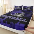 thumbnail image 3 of jejeloiu American Rugby Sport Bed Sheets,Purple Football Helmet King Sheets For Boys Teens 4pcs, 3 of 7